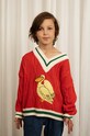 Mini Rodini pulover de bumbac pentru copii imprimeu rosu 2362010842
