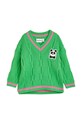 Детски памучен пуловер Mini Rodini 2372010675 зелен AW23