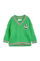 Παιδικό βαμβακερό πουλόβερ Mini Rodini πράσινο