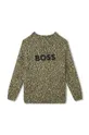 Παιδικό πουλόβερ από μείγμα μαλλιού BOSS πράσινο