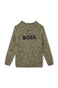 BOSS sweter z domieszką wełny dziecięcy J25Q08.162.174 zielony AW23