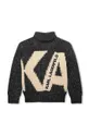 Παιδικό πουλόβερ από μείγμα μαλλιού Karl Lagerfeld γκρί