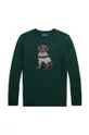 zöld Polo Ralph Lauren gyerek pamut pulóver Gyerek
