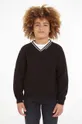 μαύρο Παιδικό βαμβακερό πουλόβερ Calvin Klein Jeans Παιδικά