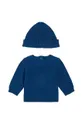 Βρεφικό βαμβακερό πουλόβερ Tommy Hilfiger σκούρο μπλε