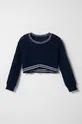 kék Sisley gyerek gyapjúkeverékből készült pulóver Gyerek