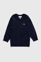 Детский свитер с примесью шерсти Lacoste с добавлением шерсти тёмно-синий AJ1121