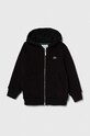 Дитяча бавовняна кофта Lacoste з капюшоном чорний SJ9723