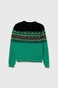 Παιδικό πουλόβερ από μείγμα μαλλιού United Colors of Benetton 1176Q105V.G.SEASONAL πράσινο AW23