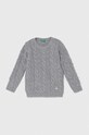 Detský vlnený sveter United Colors of Benetton vlna sivá 1344G100H.P.SEASONAL