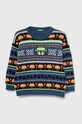 Детский свитер с примесью шерсти United Colors of Benetton с добавлением шерсти голубой 1176H101L.P.SEASONAL