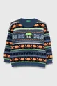 modra Otroški pulover s primesjo volne United Colors of Benetton Otroški
