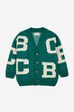 Детский кардиган с примесью шерсти Bobo Choses 223AC122 зелёный AW23