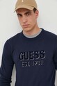 Guess sweter z domieszką jedwabiu granatowy M3YR03.Z3052