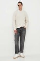 Calvin Klein sweter z domieszką wełny K10K110401 beżowy AW23