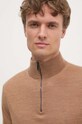 Calvin Klein sweter wełniany brązowy K10K110421