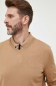BOSS sweter wełniany beżowy 50476363