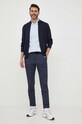 Шерстяной кардиган BOSS 50476347 тёмно-синий AW24