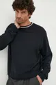 sötétkék Emporio Armani gyapjú pulóver