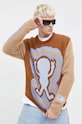 GCDS pulover din amestec de lana albastru FW23M440909