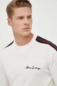 Armani Exchange sweter wełniany 6RZM6F.ZMM9Z beżowy