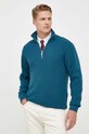 Armani Exchange sweter z domieszką wełny turkusowy 6RZM6G.ZM1LZ