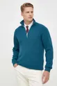 turkusowy Armani Exchange sweter z domieszką wełny