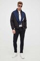 La Martina sweter z domieszką wełny WMS005 granatowy AW23
