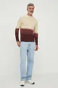 Хлопковый свитер Pepe Jeans бежевый