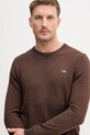 Gant sweter bawełniany brązowy 8030561