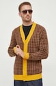 Ζακέτα από μίγμα μαλλιού United Colors of Benetton καφέ 1135K600N.0D6