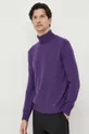 lila United Colors of Benetton gyapjúkeverék pulóver