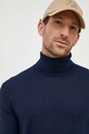 United Colors of Benetton sweter wełniany granatowy 11AHU2010.616