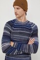 United Colors of Benetton sweter wełniany granatowy 105CU105O.852