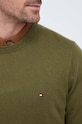 Пуловер с кашмир Tommy Hilfiger зелен MW0MW28046