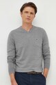 Tommy Hilfiger sweter z domieszką kaszmiru szary MW0MW28047