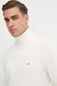 Sveter s prímesou kašmíru Tommy Hilfiger béžová MW0MW28048