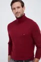 bordowy Tommy Hilfiger sweter z domieszką kaszmiru
