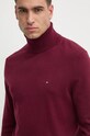 Tommy Hilfiger pulover din amestec de casmir burgundia MW0MW28048