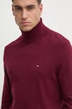 Tommy Hilfiger pulover din amestec de casmir burgundia MW0MW28048