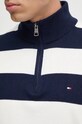 Svetr s příměsí kašmíru Tommy Hilfiger MW0MW28049 námořnická modř
