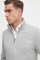 Tommy Hilfiger cardigan din amestec de casmir gri MW0MW28050