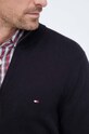 Tommy Hilfiger kardigan z domieszką kaszmiru MW0MW28050 czarny