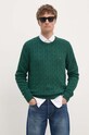 Bavlněný svetr Tommy Hilfiger zelená MW0MW33132