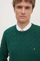 Tommy Hilfiger sweter bawełniany MW0MW33132 zielony