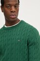 Бавовняний светр Tommy Hilfiger зелений MW0MW33132
