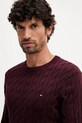 Tommy Hilfiger sweter bawełniany bordowy MW0MW33132