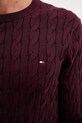 Tommy Hilfiger sweter bawełniany MW0MW33132 bordowy
