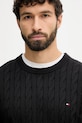 Tommy Hilfiger pulover de bumbac negru MW0MW33132