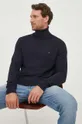 Bavlnený sveter Tommy Hilfiger tmavomodrá